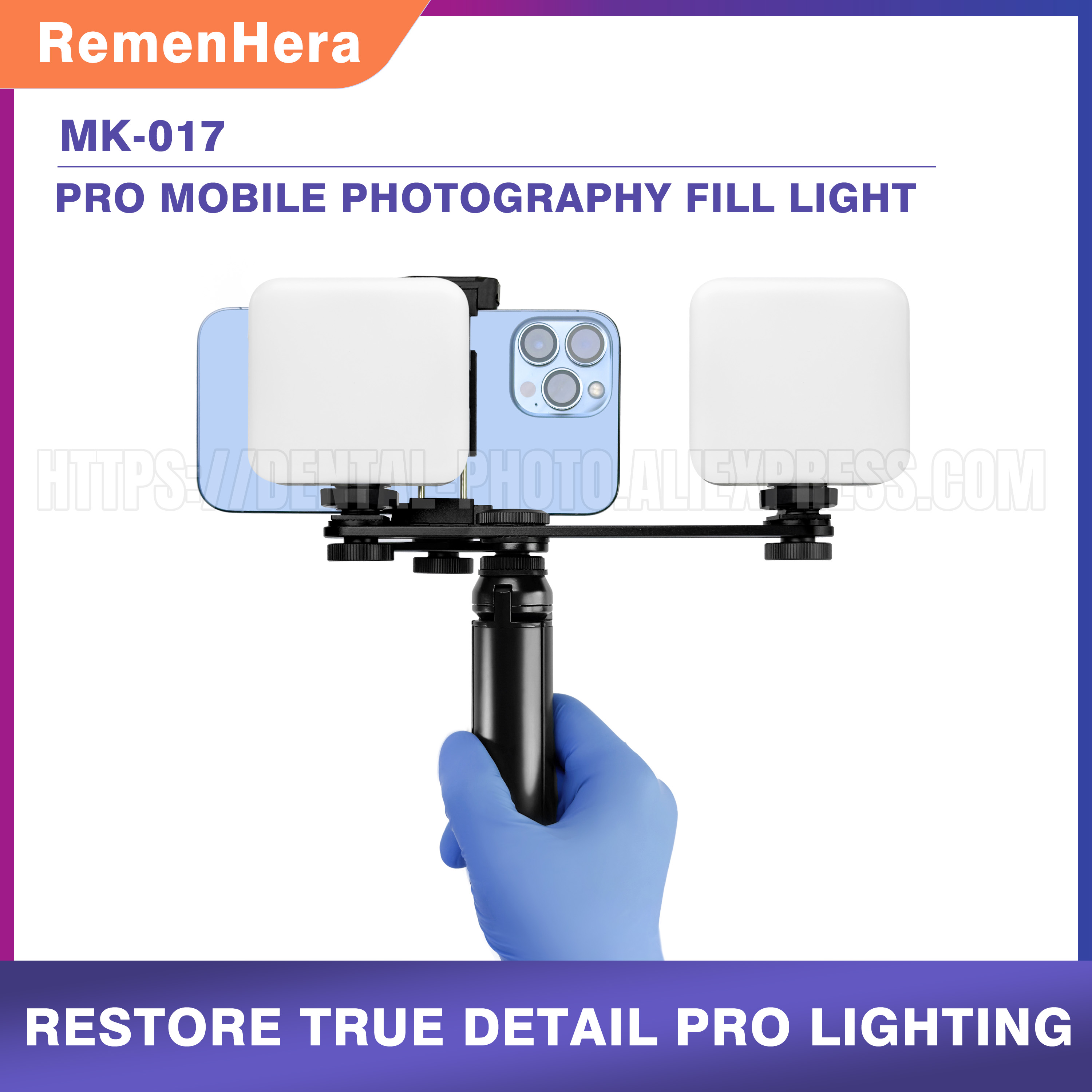 Lampu LED Fotografi Ponsel HER - Photography Mobile Lighting ulasan dan harga